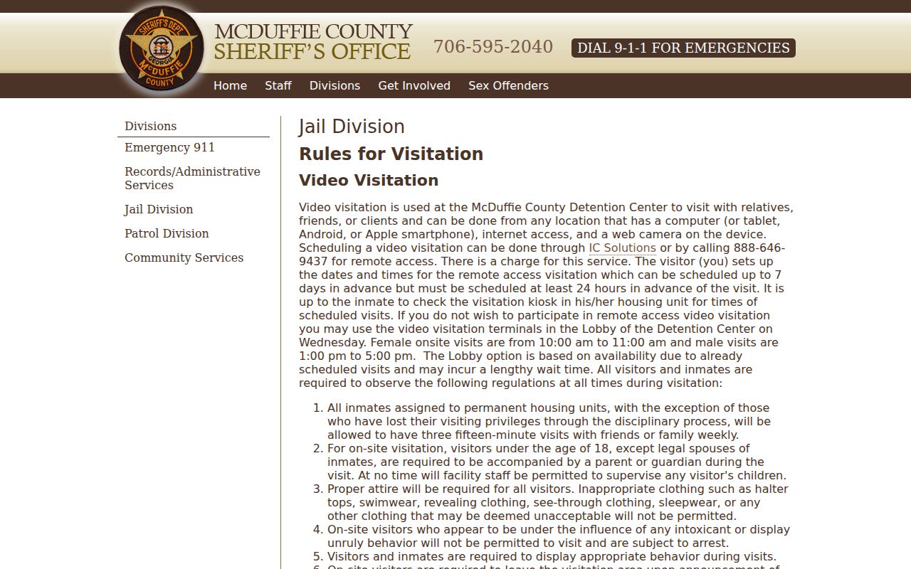 McDuffie County Jail bonding methods and fee notice