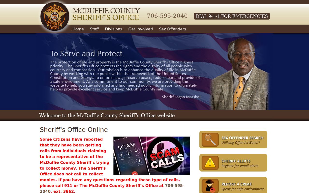 McDuffie County active warrant search sheriff home page